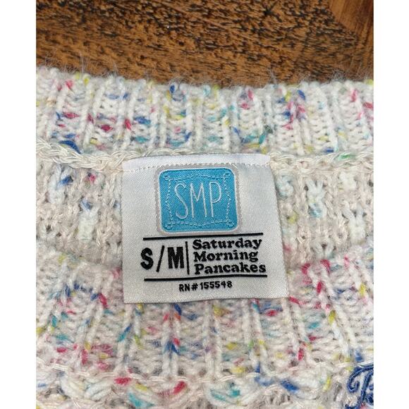 Womens SMP Saturday Morning Pancakes Confetti Chunky Knit Sweater‎ Size S/M - Picture 5 of 8